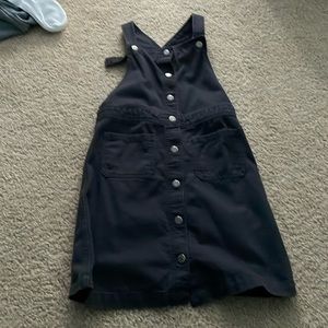 Dark grey denim dress.